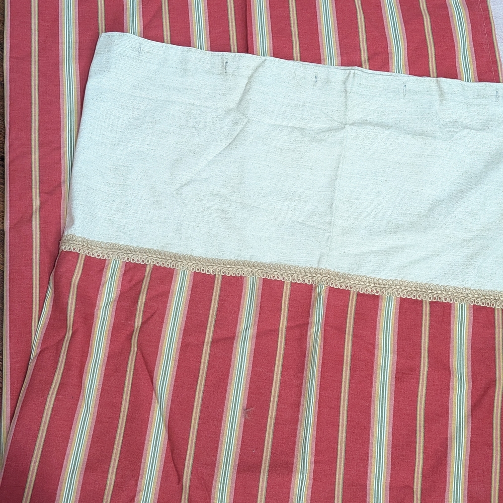Striped Red and Cream Fabric